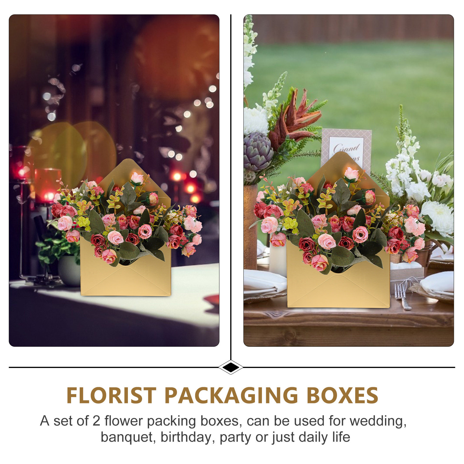 2개입 꽃 포장 상자 우아한 봉투 디자인 웨딩 생일 파 - The Florist Supply 리뷰 및 가격